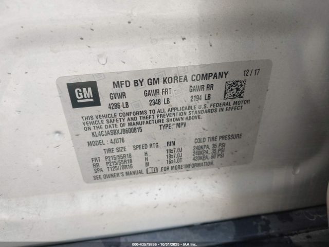 2018 BUICK ENCORE KL4CJASBXJB600815 Photo 8