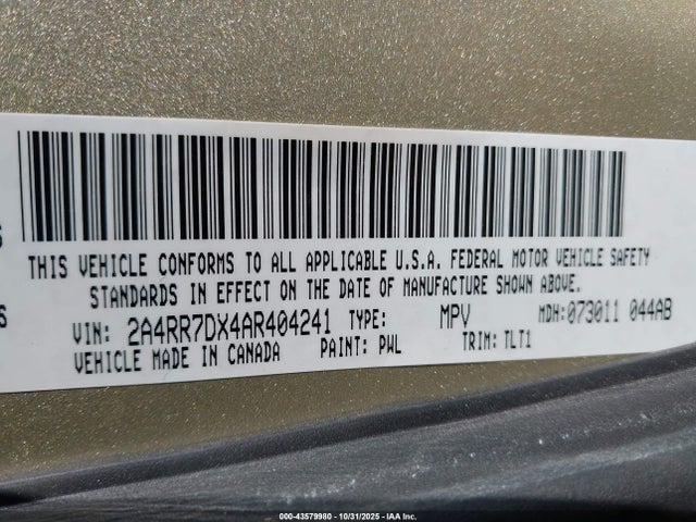 2010 CHRYSLER TOWN & COUNTRY 2A4RR7DX4AR404241 Photo 8