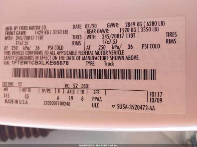 2020 FORD F-150 1FTEW1CBXLKE66678 Photo 8
