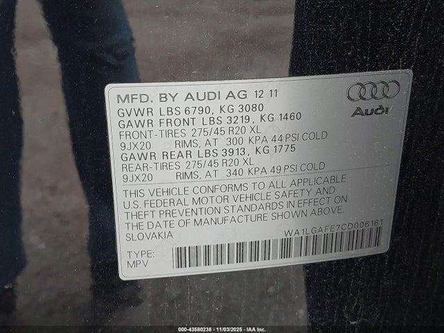 2012 AUDI Q7 WA1LGAFE7CD006161 Photo 8
