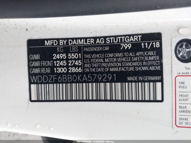 2019 MERCEDES-BENZ AMG E 53 WDDZF6BB0KA579291 Photo 8