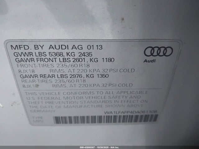 2013 AUDI Q5 WA1LFAFP4DA061108 Photo 8