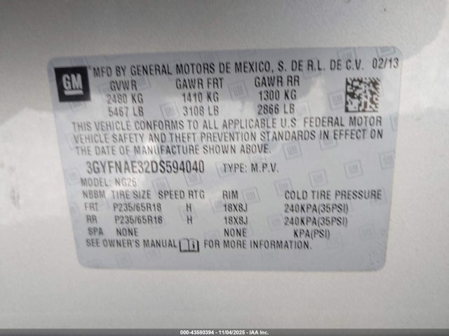 2013 CADILLAC SRX 3GYFNAE32DS594040 Photo 8
