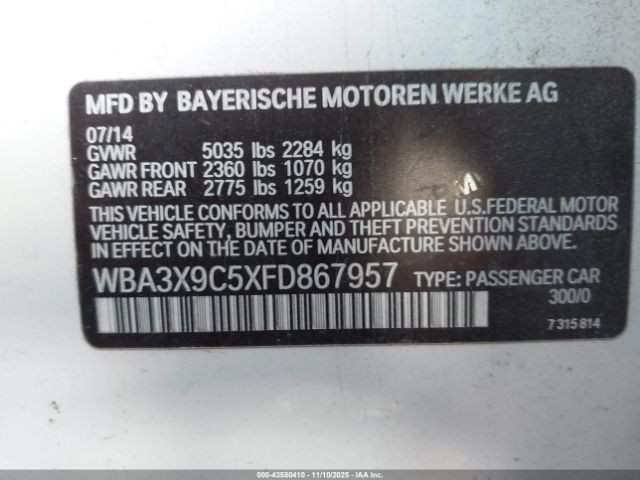 2015 BMW 335I GRAN TURISMO WBA3X9C5XFD867957 Photo 8