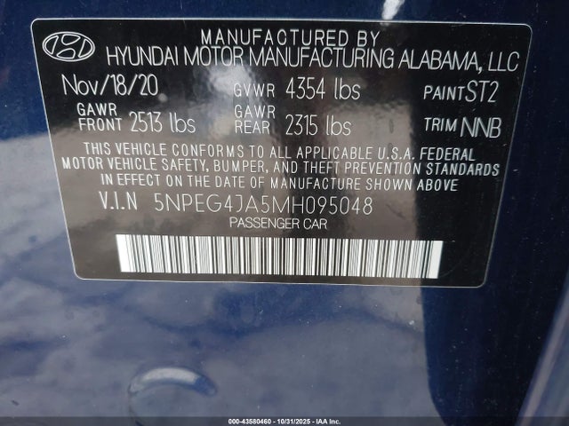 Hyundai SONATA SE 2021 5NPEG4JA5MH095048 Image 9