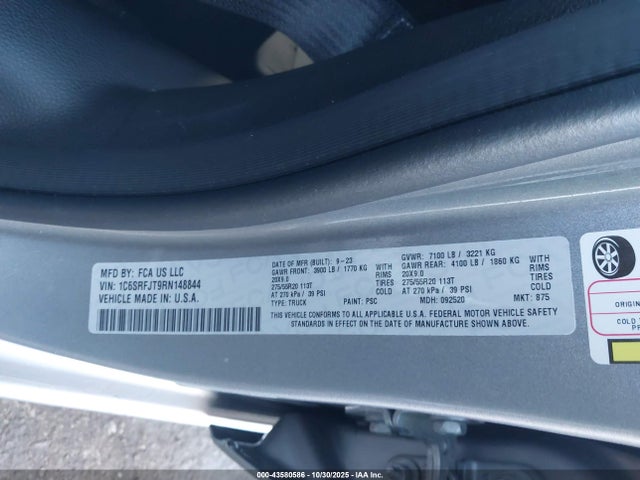Продаж на аукціоні авто 2024 Ram 1500 Laramie  4x4 5'7 Box, vin: 1C6SRFJT9RN148844, номер лоту: 43580586