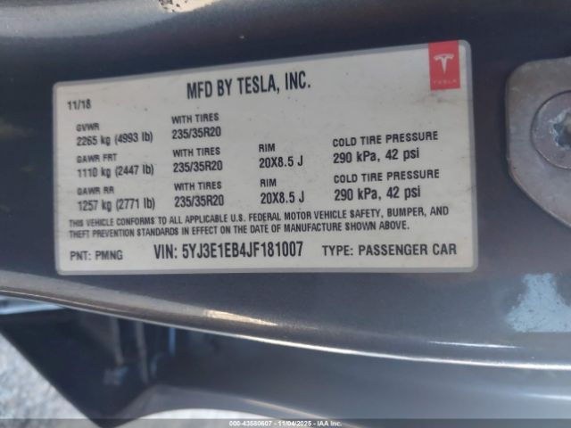 2018 TESLA MODEL 3 5YJ3E1EB4JF181007 Photo 8