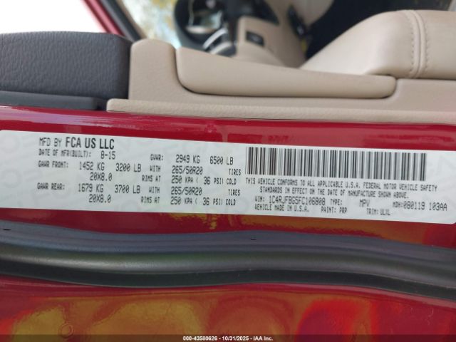 2015 JEEP GRAND CHEROKEE 1C4RJFBG5FC106808 Photo 8