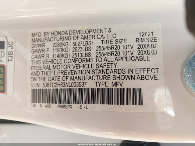 2022 ACURA RDX 5J8TC2H83NL003587 Photo 8