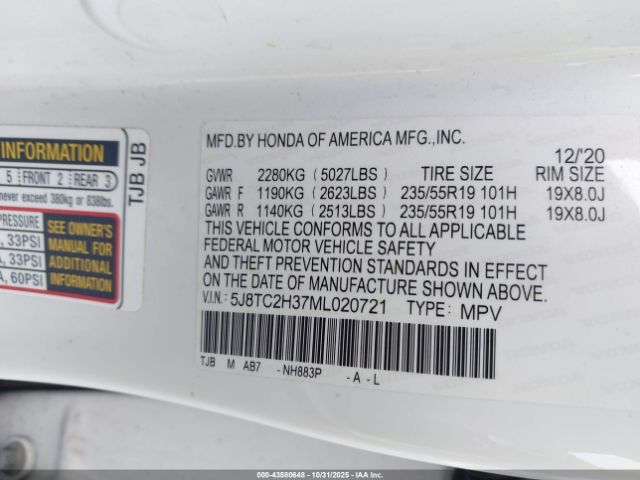 2021 ACURA RDX 5J8TC2H37ML020721 Photo 8