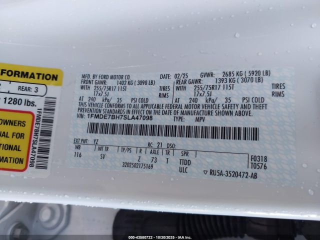 2025 FORD BRONCO 1FMDE7BH7SLA47098 Photo 8