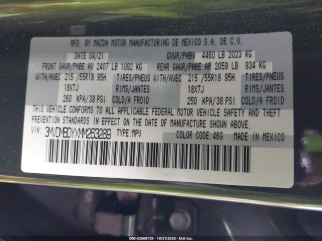 2021 MAZDA CX-30 3MVDMBDYXMM263289 Photo 8