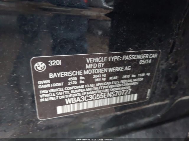 2014 BMW 320I WBA3C3G55ENS70727 Photo 8
