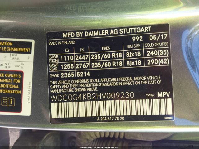 2017 MERCEDES-BENZ GLC 300 WDC0G4KB2HV009230 Photo 8