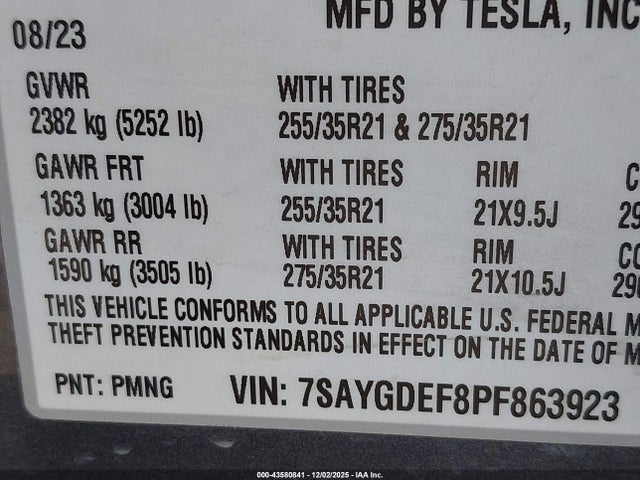 2023 TESLA MODEL Y 7SAYGDEF8PF863923 Photo 8