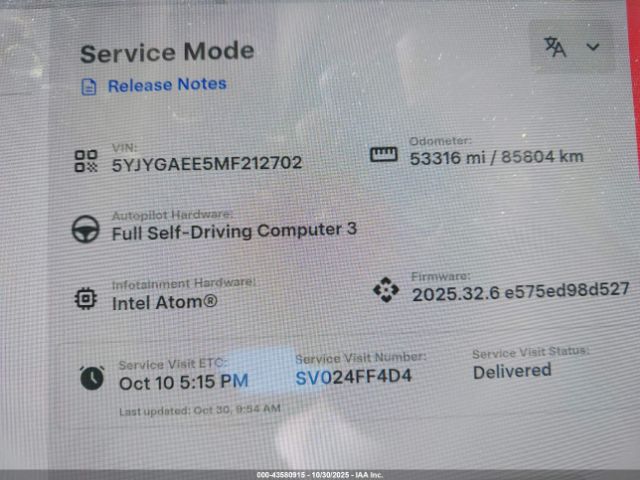 2021 TESLA MODEL Y 5YJYGAEE5MF212702 Photo 6