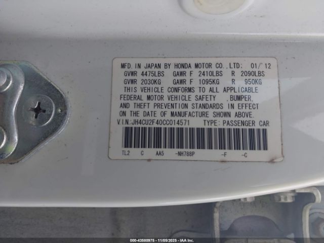2012 ACURA TSX JH4CU2F40CC014571 Photo 8