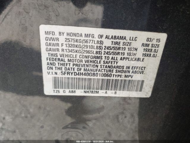 2016 ACURA MDX 5FRYD4H40GB010060 Photo 8