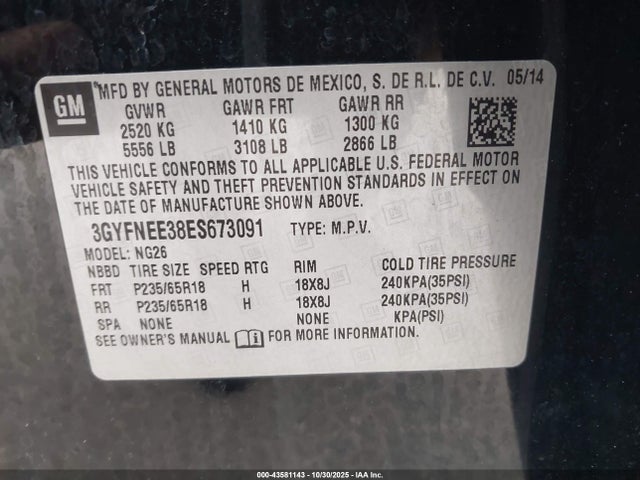 2014 CADILLAC SRX 3GYFNEE38ES673091 Photo 8