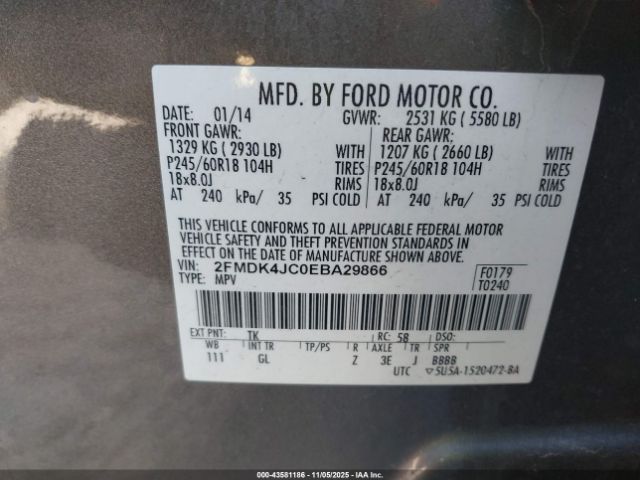 2014 FORD EDGE 2FMDK4JC0EBA29866 Photo 8