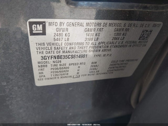 2012 CADILLAC SRX 3GYFNBE35CS614981 Photo 8