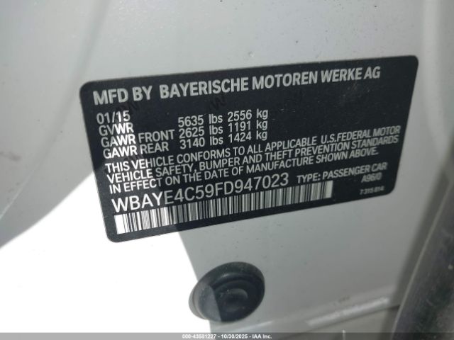 2015 BMW 740LI WBAYE4C59FD947023 Photo 8