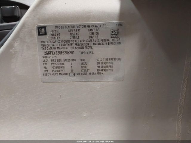 2015 GMC TERRAIN 2GKFLYE38F6208201 Photo 8