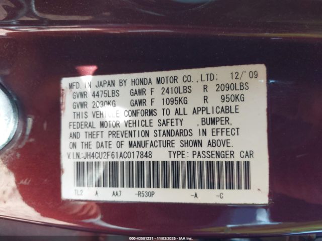 2010 ACURA TSX JH4CU2F61AC017848 Photo 8