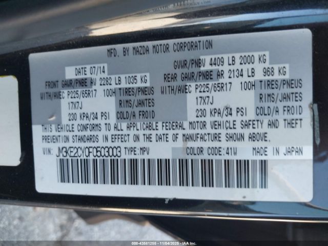 2015 MAZDA CX-5 JM3KE2CY0F0503003 Photo 8