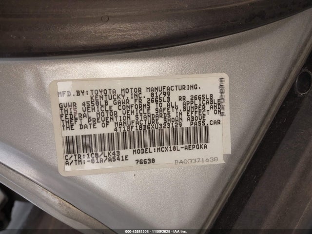1999 TOYOTA AVALON 4T1BF18B6XU323129 Photo 8