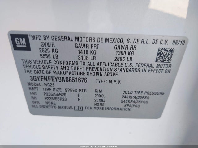 2010 CADILLAC SRX 3GYFNFEY9AS651676 Photo 8
