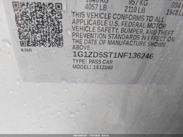 2022 CHEVROLET MALIBU 1G1ZD5ST1NF136246 Photo 8
