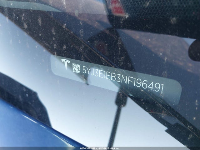 2022 TESLA MODEL 3 5YJ3E1EB3NF196491 Photo 8