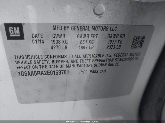 2014 CADILLAC ATS 1G6AA5RA2E0158781 Photo 8