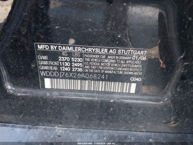 2006 MERCEDES-BENZ CLS 55 AMG WDDDJ76X26A068241 Photo 8