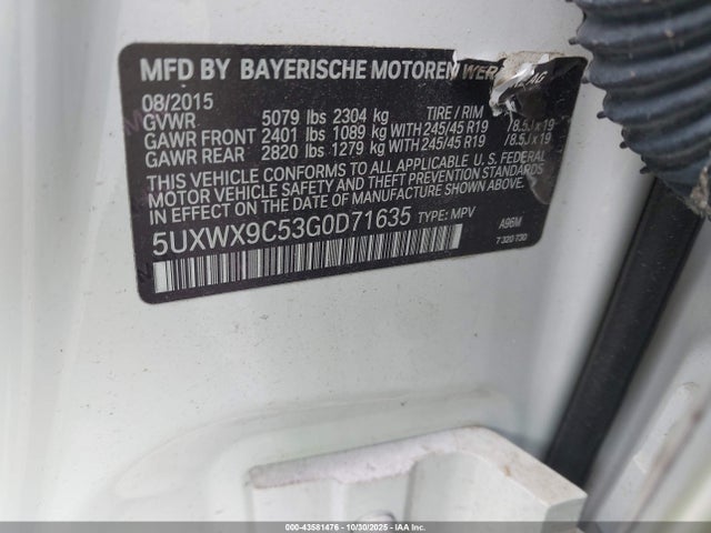 2016 BMW X3 5UXWX9C53G0D71635 Photo 8