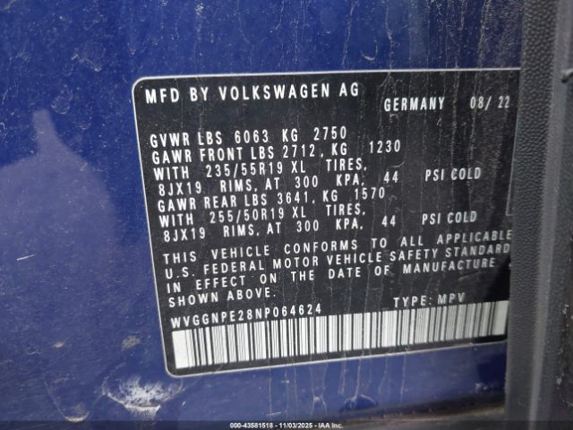 2022 VOLKSWAGEN ID.4 WVGGNPE28NP064624 Photo 8