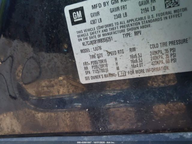 2021 CHEVROLET TRAX KL7CJNSB1MB356261 Photo 8