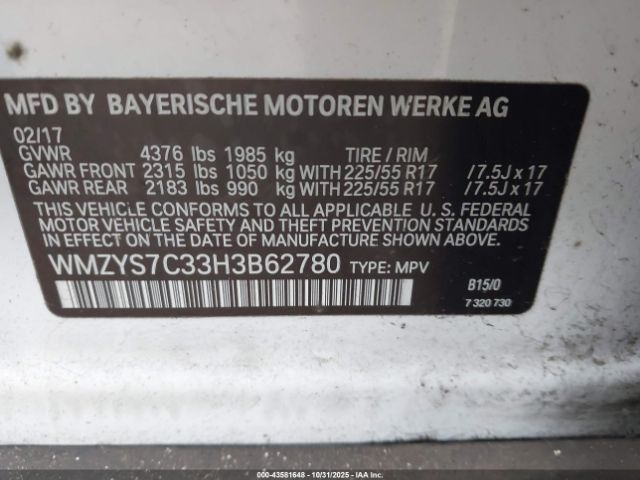 2017 MINI COUNTRYMAN WMZYS7C33H3B62780 Photo 8