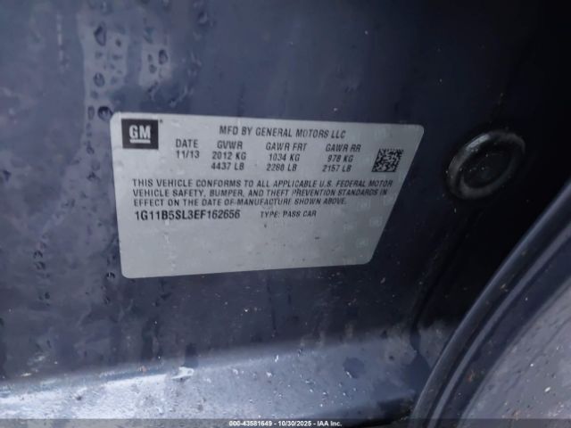 2014 CHEVROLET MALIBU 1G11B5SL3EF162656 Photo 8