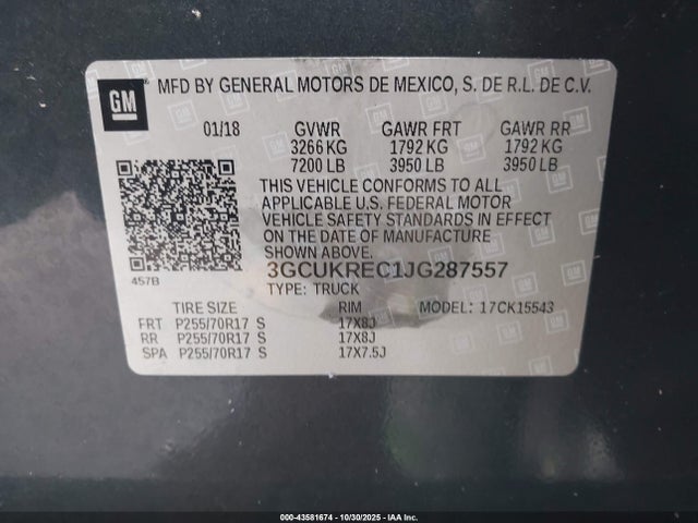 Chevrolet Silverado 1500 1lt 2018 3GCUKREC1JG287557 Image 9