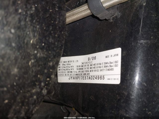 2007 YAMAHA XV1700 JYAVP17E57A024965 Photo 9