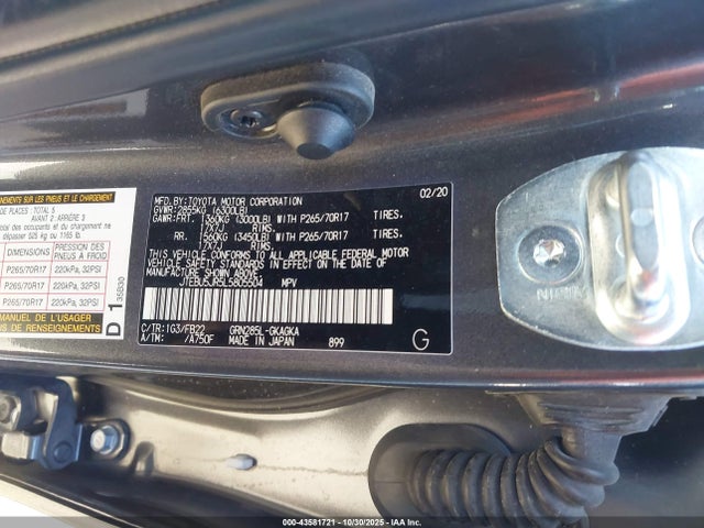 JTEBU5JR5L5805504 Toyota 1gr-fe