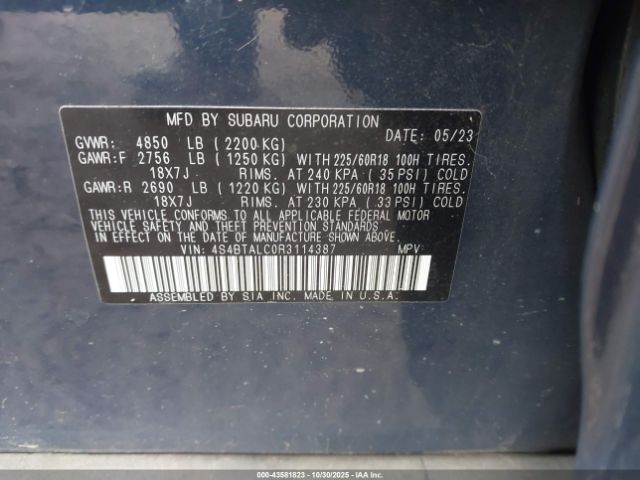 2024 SUBARU OUTBACK 4S4BTALC0R3114387 Photo 8