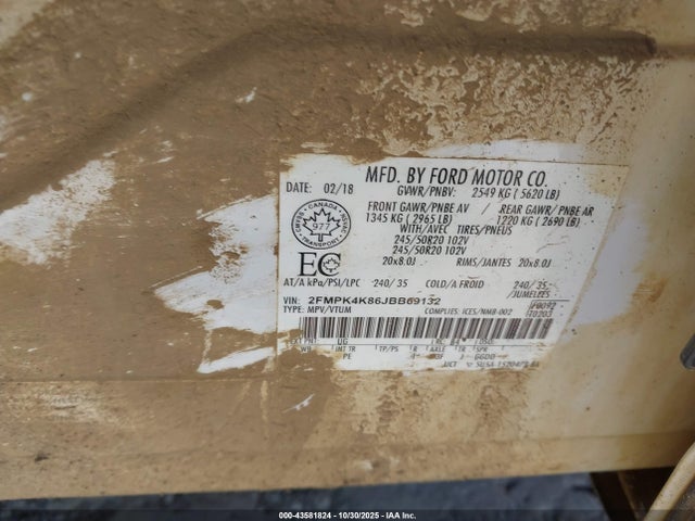 2018 FORD EDGE 2FMPK4K86JBB69132 Photo 8