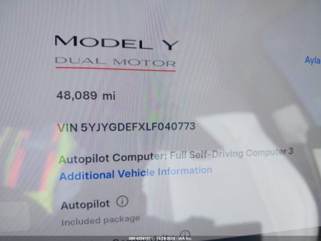 2020 TESLA MODEL Y 5YJYGDEFXLF040773 Photo 6