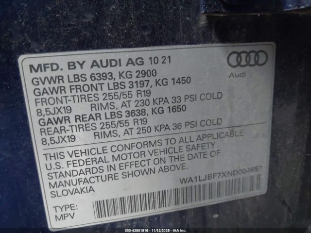 2022 AUDI Q7 WA1LJBF7XND004657 Photo 8