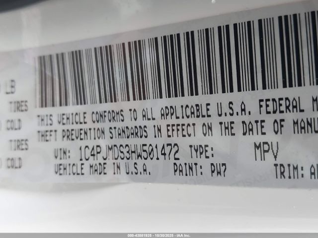 2017 JEEP CHEROKEE 1C4PJMDS3HW501472 Photo 8