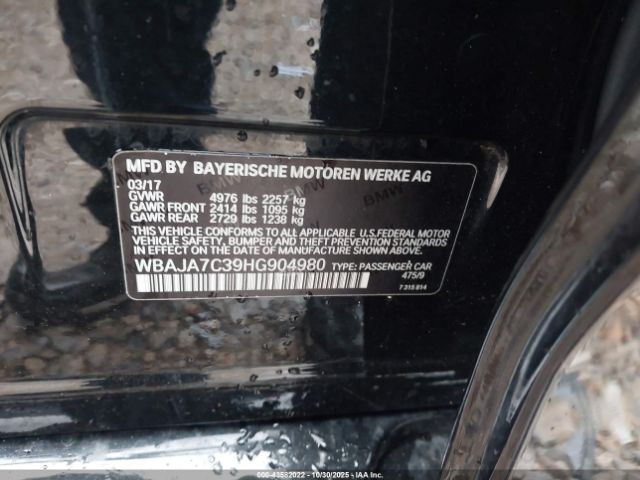 2017 BMW 530I WBAJA7C39HG904980 Photo 8