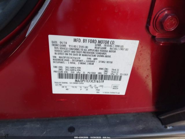 2018 FORD ECOSPORT MAJ3P1TE7JC216519 Photo 8